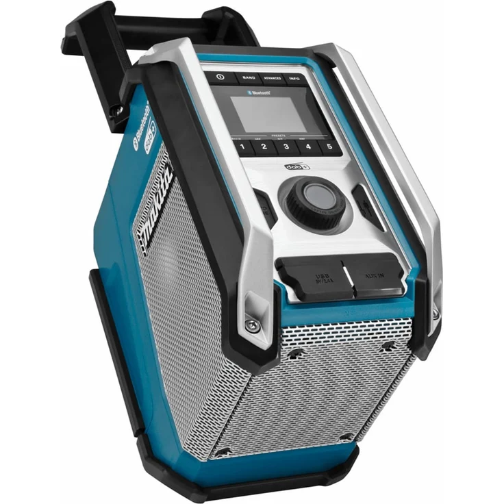 Makita DMR115 ohne Akku, inkl. Bluetooth, Netzteil Baustellenradio mit Bluetooth, geeignet für Outdoor, spritzwassergeschützt, blau – Bild 15