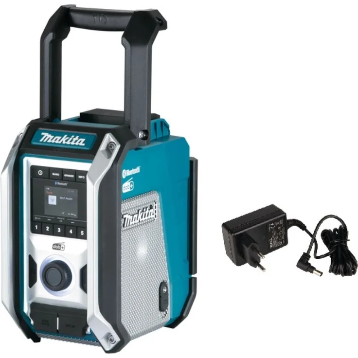 Makita DMR115 ohne Akku, inkl. Bluetooth, Netzteil Baustellenradio mit Bluetooth, geeignet für Outdoor, spritzwassergeschützt, blau – Bild 9