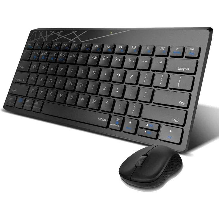 Rapoo 8000M - Tastatur-und-Maus-Set - kabellos - 2.4 GHz, Bluetooth 4.0, Bluetooth 3.0 - Deutsch QWERTZ (18129) – Bild 2