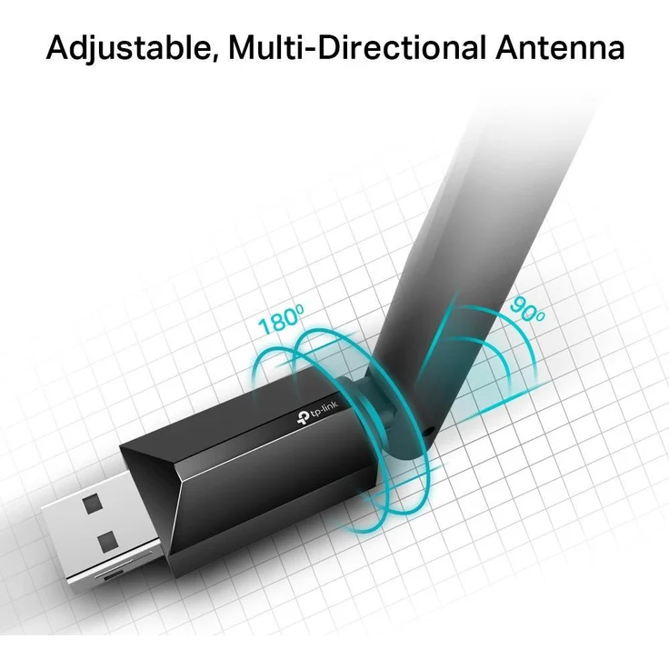 TP-Link Archer T2U Plus AC600 High Gain Dualband USB WLAN-Adapter mit 5dBi Antenne (bis zu 433 Mbit-s auf 5GHz und 200 Mbit-s auf 2,4GHz, Kompatibel mit Windows 10-8.1-8-7-XP und Mac OS X) – Bild 3