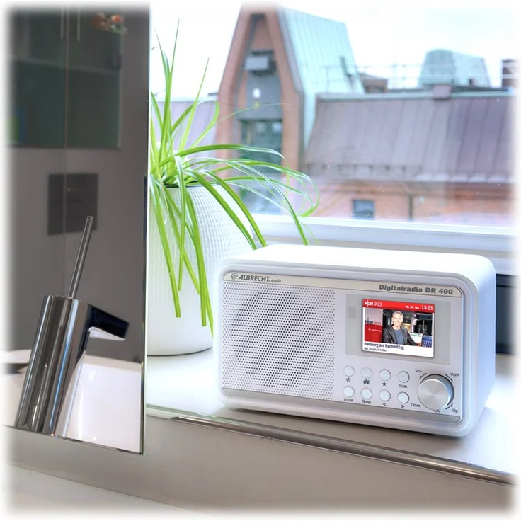 Albrecht DR490 Hybridradio mit Farbdisplay, 27491, DAB-Internet-UKW-Empfang, Radiosteuerung via Smartphone-App, Farbe: weiß – Bild 9