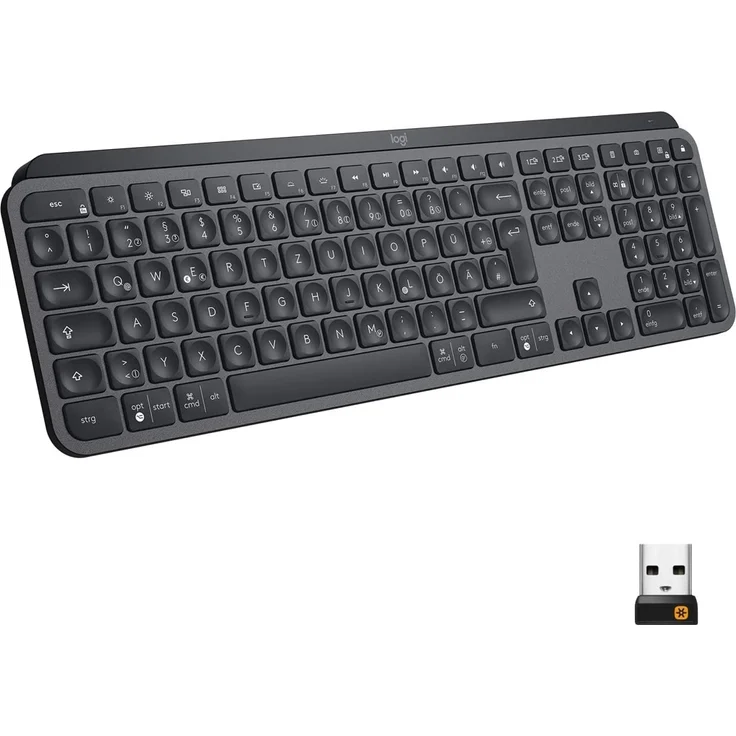 Logitech MX Keys Advanced Wireless Illuminated Keyboard - Tastatur - hinterleuchtet - Bluetooth, 2.4 GHz - QWERTZ - Deutsch - Graphite (920-009403) – Bild 6