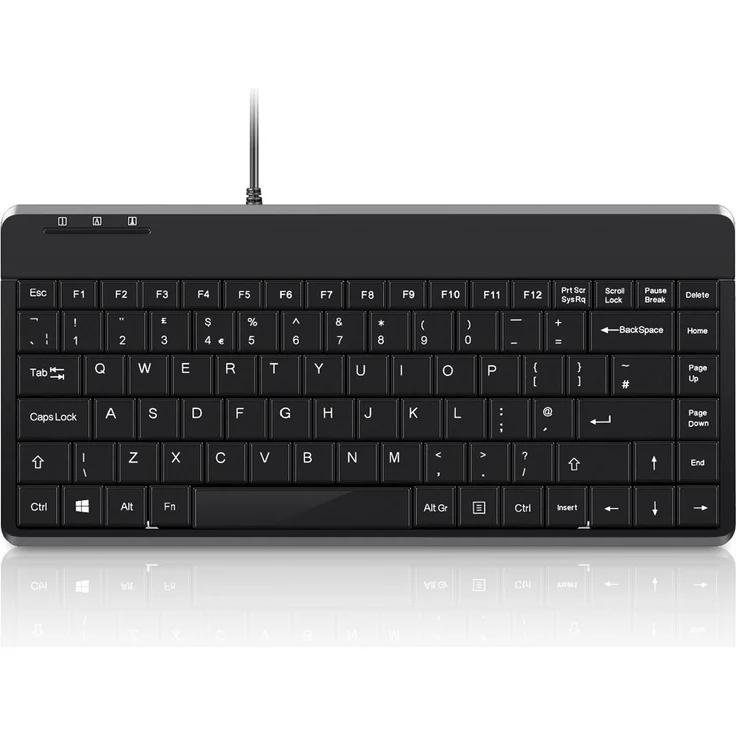Perixx PERIBOARD-409 P, DE QWERTZ, Mini PS/2-Tastautur, 2 Hubs, schwarz (PERIBOARD-409 P) – Bild 2
