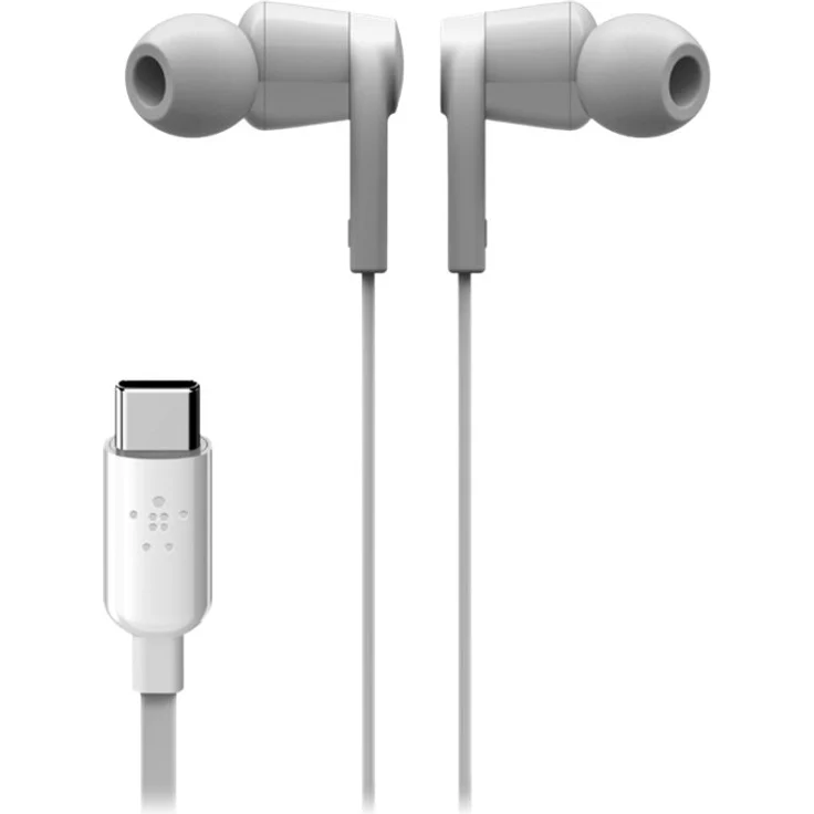 Belkin RockStar USB-C-Kopfhörer für Samsung Galaxy S20, S20+, S20 Ultra, Note10, Note10+, S10, S10+, S10e, Google Pixel 3, 3XL, iPad Pro und andere Geräte (USB-C-In-Ear-Kopfhörer-Ohrhörer) Weiß – Bild 2