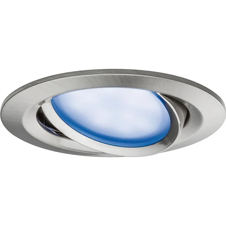 Paulmann Coin 92965 Nova Plus LED Einbauleuchte SmartHome Zigbee Set rund schwenkbar incl. 3x2,5 Watt RGBW dimmbar Einbaustrahler Eisen gebürstet Spot Alu Zink Einbaulampe 2700 K, 7.5 W – Bild 6