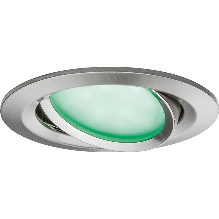 Paulmann Coin 92965 Nova Plus LED Einbauleuchte SmartHome Zigbee Set rund schwenkbar incl. 3x2,5 Watt RGBW dimmbar Einbaustrahler Eisen gebürstet Spot Alu Zink Einbaulampe 2700 K, 7.5 W – Bild 5