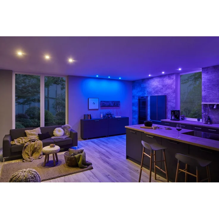 Paulmann Coin 92965 Nova Plus LED Einbauleuchte SmartHome Zigbee Set rund schwenkbar incl. 3x2,5 Watt RGBW dimmbar Einbaustrahler Eisen gebürstet Spot Alu Zink Einbaulampe 2700 K, 7.5 W – Bild 8