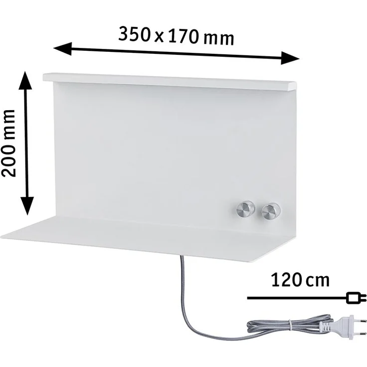 Paulmann 78919 LED Wandleuchte Jarina mit Ablage incl. 1x4,5 - 1x1,6 Watt dimmbar Wand-Leselampe Weiß Leseleuchte Metall Wandlampe 3000 K, 4.5 W – Bild 11