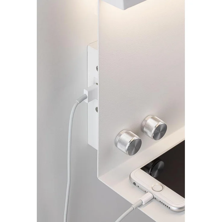 Paulmann 78919 LED Wandleuchte Jarina mit Ablage incl. 1x4,5 - 1x1,6 Watt dimmbar Wand-Leselampe Weiß Leseleuchte Metall Wandlampe 3000 K, 4.5 W – Bild 5