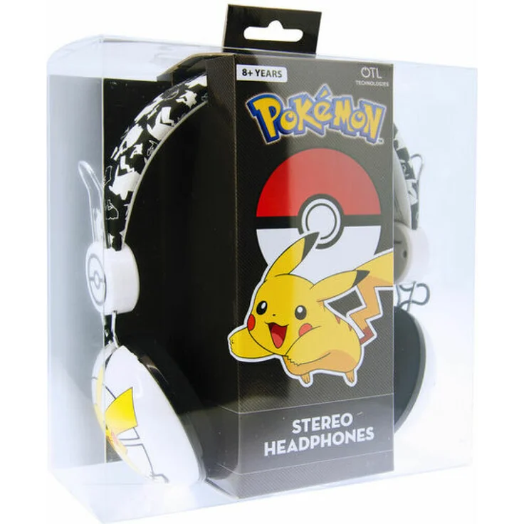 OTL Technologies TWEEN Kinder Kopfhörer Pokemon Pikachu (faltbar, Gepolsterte Bügel, Buntes Comic Design, für Jungen und Mädchen) Weiß-Schwarz – Bild 3