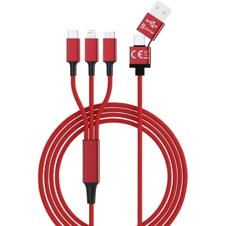 Smrter Hydra ULTRA 5-in-1 USB-Ladekabel (1,2 m), red