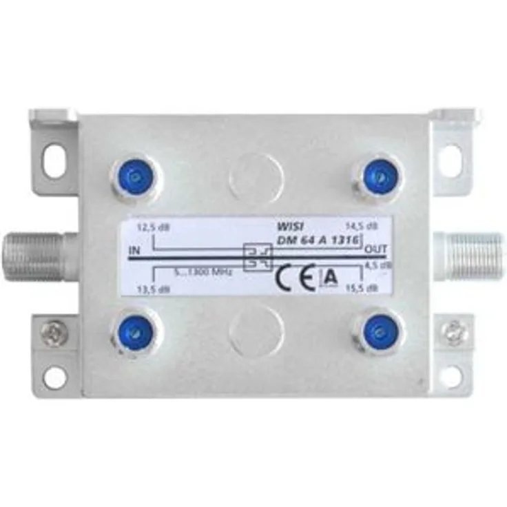WISI 75123 "DM 64 A 1316" Abzweiger asymmetrisch, 1,3 GHz, 4-fach silber