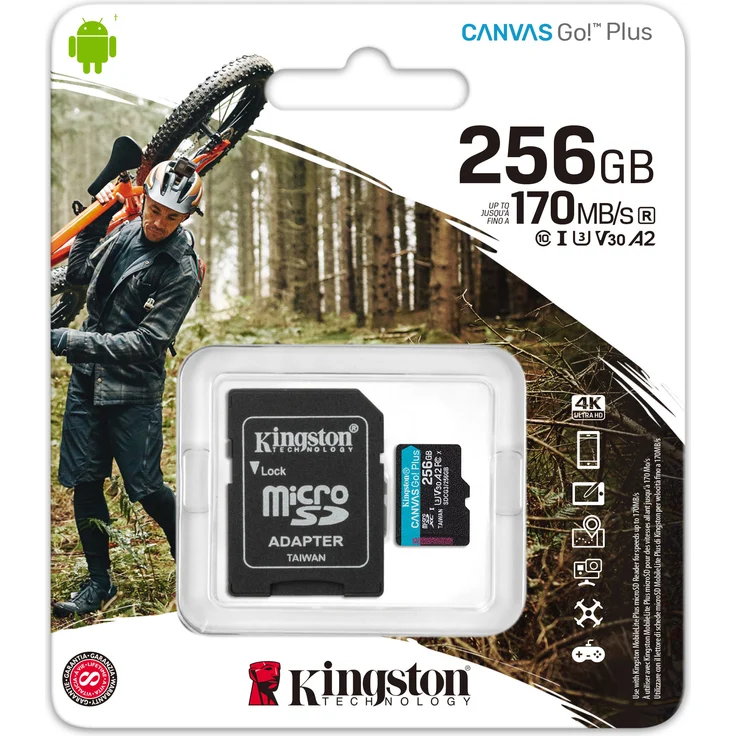 Kingston SDCG3-256GB microSD Speicherkarte ( 256GB microSDXC Canvas Go Plus 170R A2 U3 V30 mit SD Adapter ) – Bild 2
