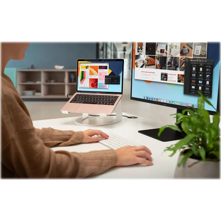 Twelve South Curve Laptopständer für MacBook und Laptops | Ergonomischer, belüfteter Laptop Stand für Zuhause oder Büro, weiß (Sonderausgabe) – Bild 6