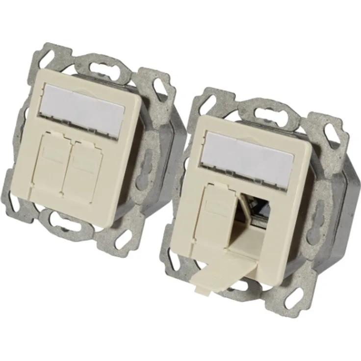EFB Datendose Cat.6A 500MHz oben/unten,Unterputz,2xRJ45,weiß, ET-25133.1V1