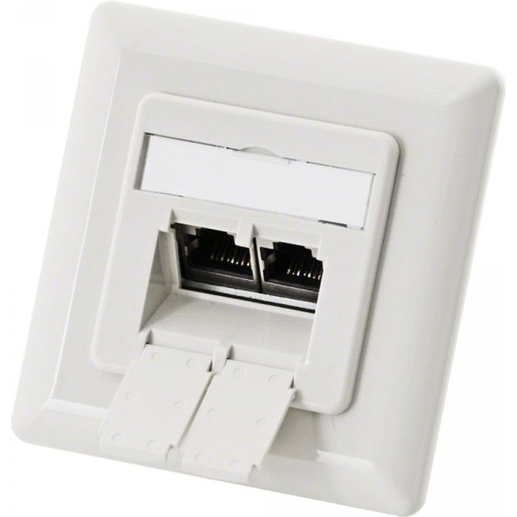 EFB Datendose Cat.6 250MHz oben/unten,Unterputz,2xRJ45,weiß, ET-25211.1V1