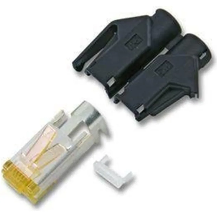 EFB-Elektronik GmbH RJ45-Hirose Stecker STP, TM31 schwarz, 100 Stück, 3 Elemente, Cat.6A, Channel Class EA bis 500 MHz (Cat.6A) für Litzen Geschirmte Ausführung Aderisolierung ca. 0.9 - 1.0 mm Kabeldurchmesser max. 6.6 mm Das Set beste