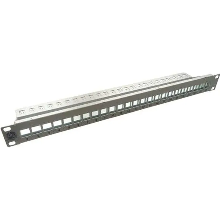 EKU e-stone Panel 24 Port leer , incl. Kabelabfangung Ral7035 grau, t66851020