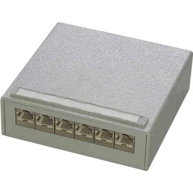 METZ CONNECT AP-Verteiler 6Port 6xRJ45, lgr, Cat.5 130862-06-E, 130862-06-E