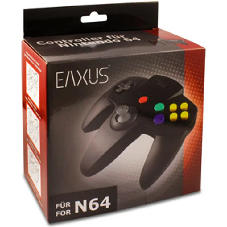 Eaxus N64 Controller - Gamepad für Nintendo 64, Schwarz – Bild 8