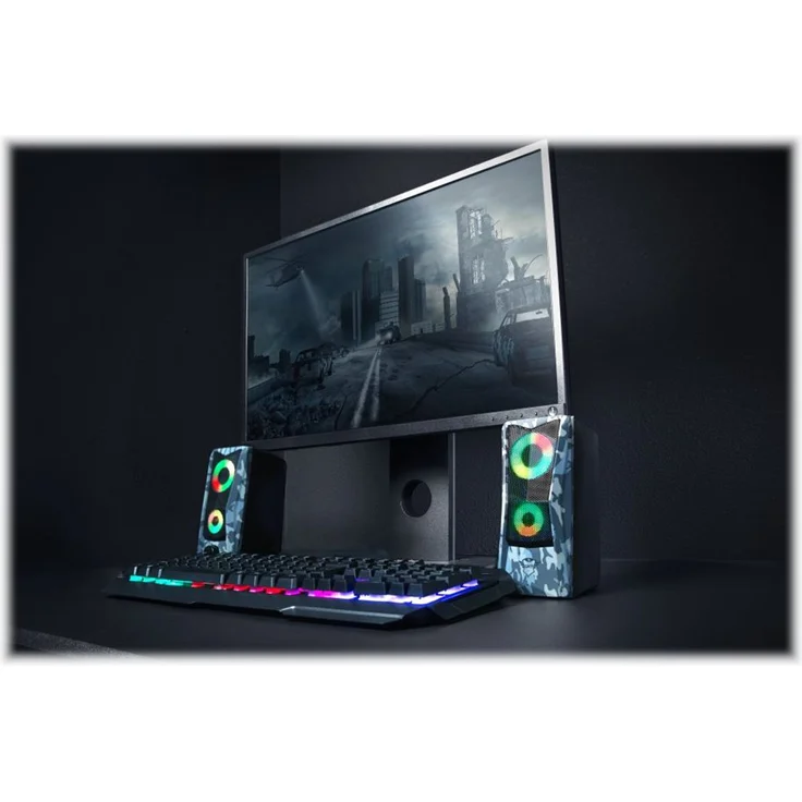 Trust GXT 606 Javv Gaming USB Lautsprecher (RGB-Beleuchtung, 12W, für PC und Laptop, 2.0 Boxen) - grau – Bild 7