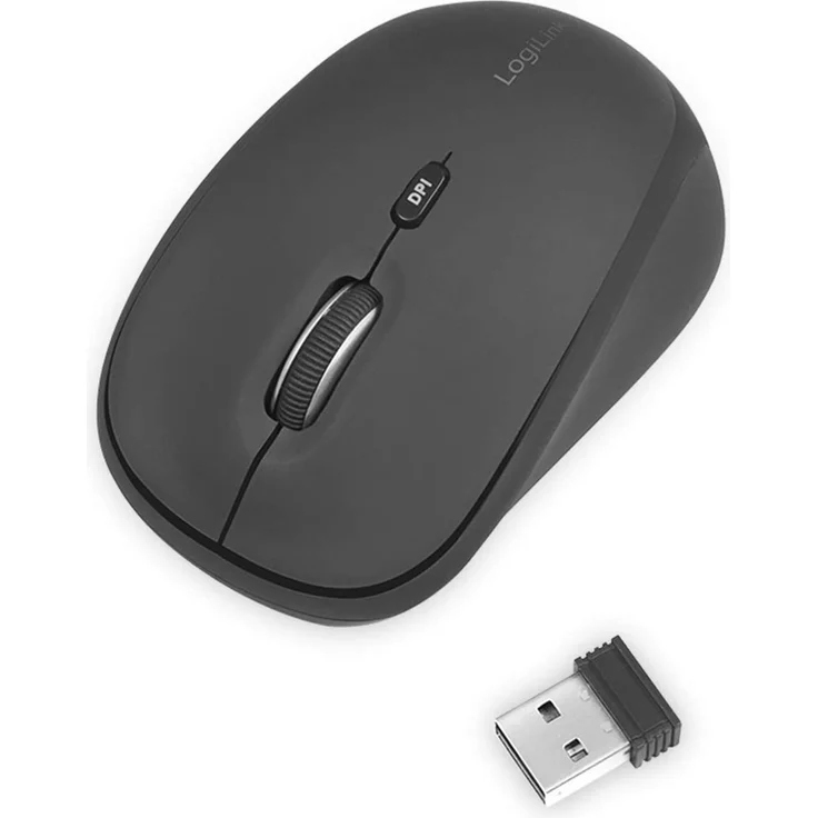 Logilink maus funk 2,4 ghz 3-button, schwarz (id0193) – Bild 2