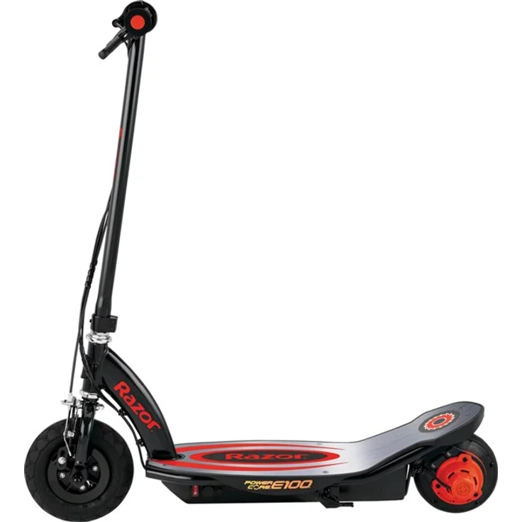 Razor Power Core E100 Kinder E-Scooter, ohne Straßenzulassung, Schwarz/Rot/Silber, 18 km/h – Bild 2