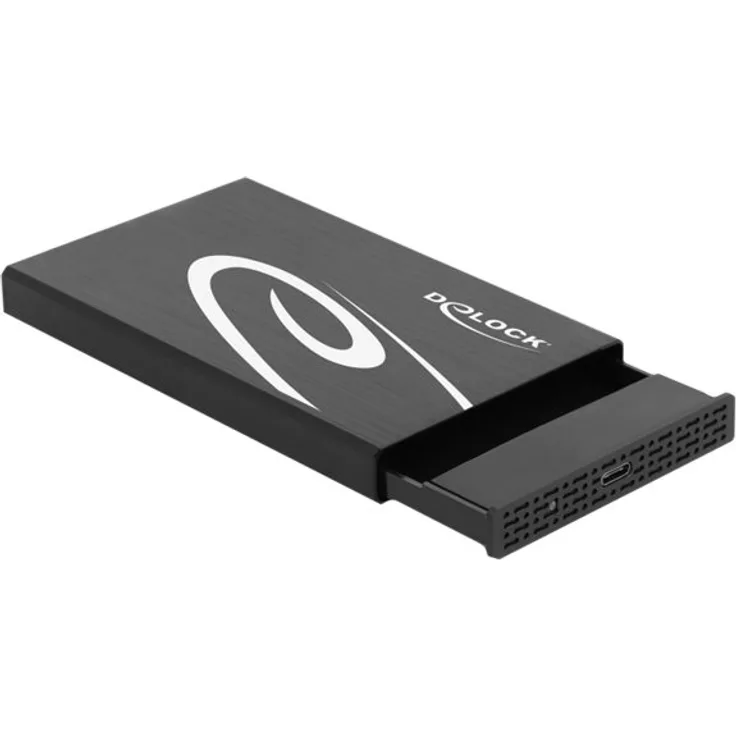 DELOCK Externes Gehäuse für 6,35cm 2.5'' SATA HDD/SSD mit SuperSpeed USB 10 Gbps USB 3.1 Gen 2 (42611)