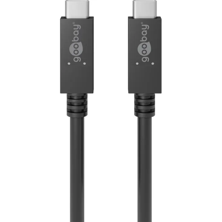 Goobay USB-CPD Lade- und Synchronisationskabel 100W, 1 m, Schwarz - für Geräte mit USB-C (Gen.3.2) Anschluss, Schwarz (49254)