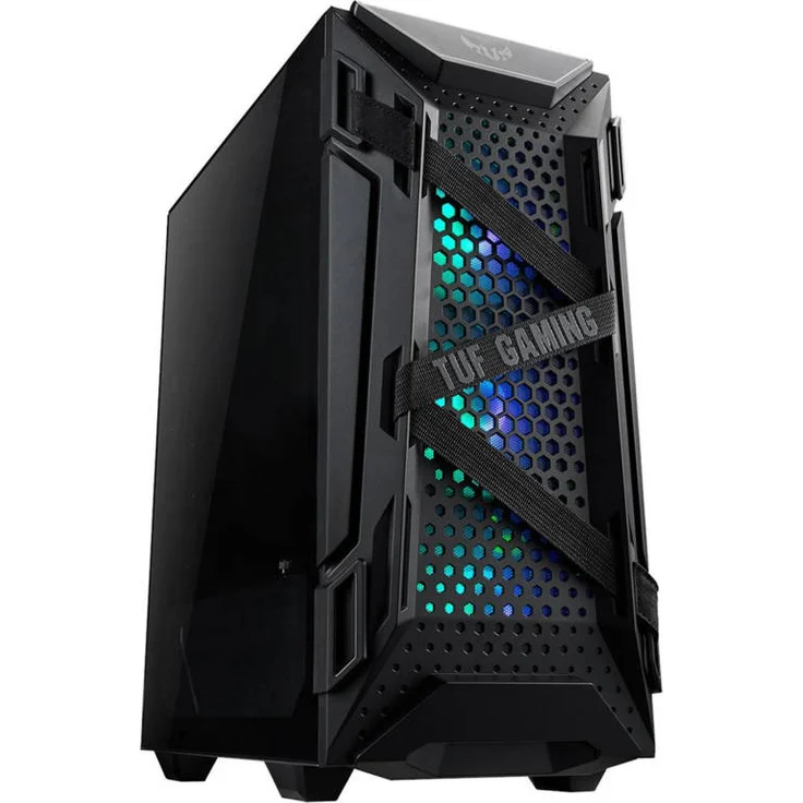 ASUS TUF Gaming GT301 kompaktes PC Gehäuse (Mid-Tower, Seitenwand aus Glas, 120mm Aura-RGB-Lüfter, Aura Sync, Kopfhörerhalterung) – Bild 7