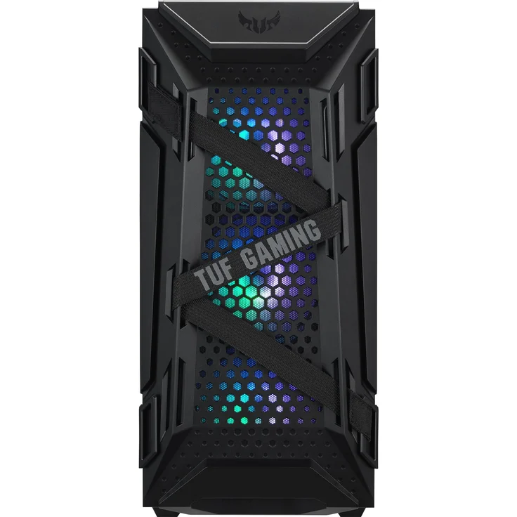 ASUS TUF Gaming GT301 kompaktes PC Gehäuse (Mid-Tower, Seitenwand aus Glas, 120mm Aura-RGB-Lüfter, Aura Sync, Kopfhörerhalterung) – Bild 2