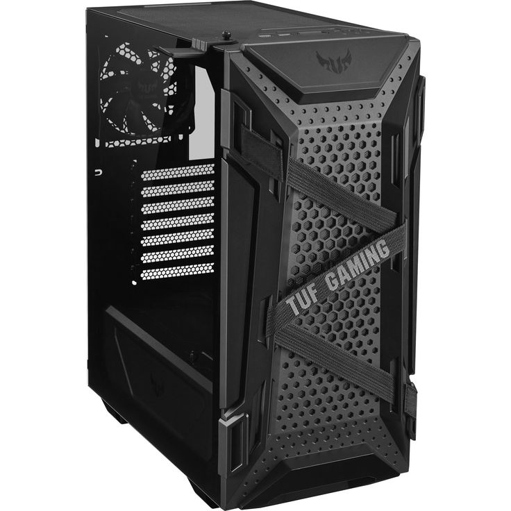 ASUS TUF Gaming GT301 kompaktes PC Gehäuse (Mid-Tower, Seitenwand aus Glas, 120mm Aura-RGB-Lüfter, Aura Sync, Kopfhörerhalterung) – Bild 5
