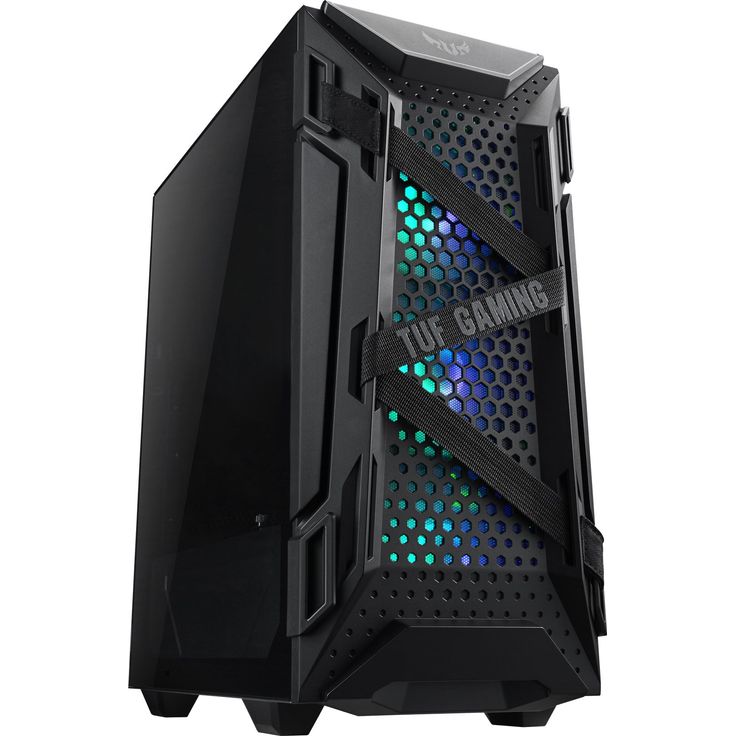 ASUS TUF Gaming GT301 kompaktes PC Gehäuse (Mid-Tower, Seitenwand aus Glas, 120mm Aura-RGB-Lüfter, Aura Sync, Kopfhörerhalterung) – Bild 4