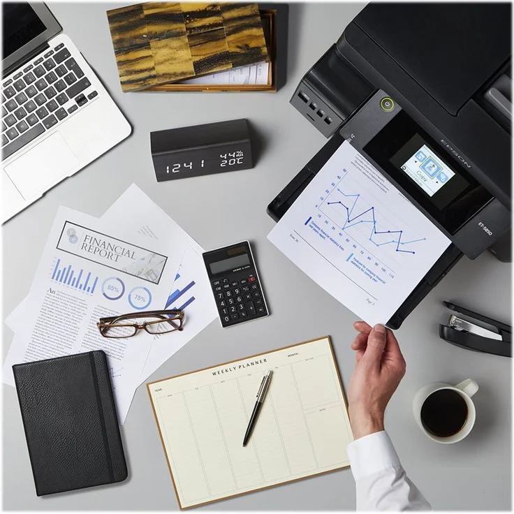 Epson EcoTank ET-5800 4-in-1 Tintenstrahl-Multifunktionsgerät (Drucker, Scanner, Kopierer, Fax) Auflösung: 1200 x 4800, USB, LAN, WLAN 802.11a/b/g/n/ac, Mobile Print, AirPrint, Wi-Fi Direct, Cloud Print (C11CJ30401) – Bild 8