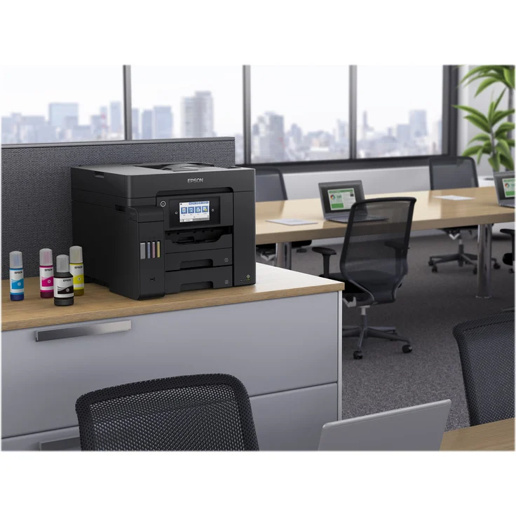 Epson EcoTank ET-5800 4-in-1 Tintenstrahl-Multifunktionsgerät (Drucker, Scanner, Kopierer, Fax) Auflösung: 1200 x 4800, USB, LAN, WLAN 802.11a/b/g/n/ac, Mobile Print, AirPrint, Wi-Fi Direct, Cloud Print (C11CJ30401) – Bild 9