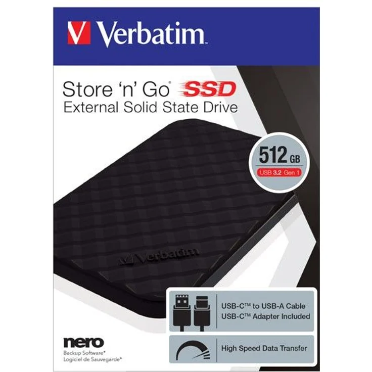 Verbatim Store 'n' Go - Solid-State-Disk - 512 GB - extern (tragbar) - USB 3.2 Gen 1 (USB-C Steckverbinder) (53250) – Bild 2