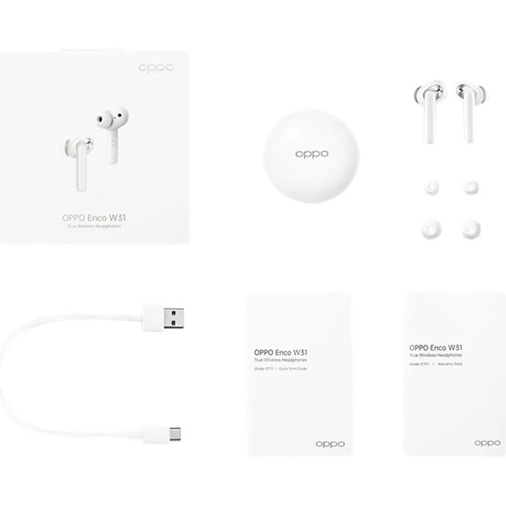 Oppo 'W31' Bluetooth-Kopfhörer, In-Ear, Staub- und wasserfest nach IP54, Weiß – Bild 3