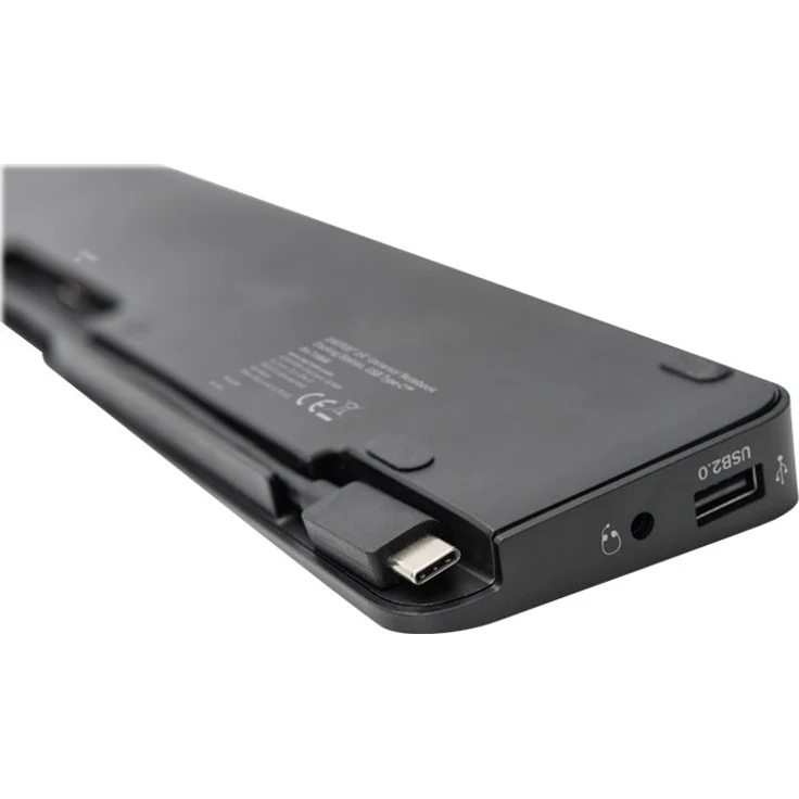 DIGITUS 14'' Multiport Docking-Station - USB-C Dock 14 Ports - DP HDMI VGA, RJ45, 5x USB, Ladeport, Cardreader - Schwarz – Bild 9