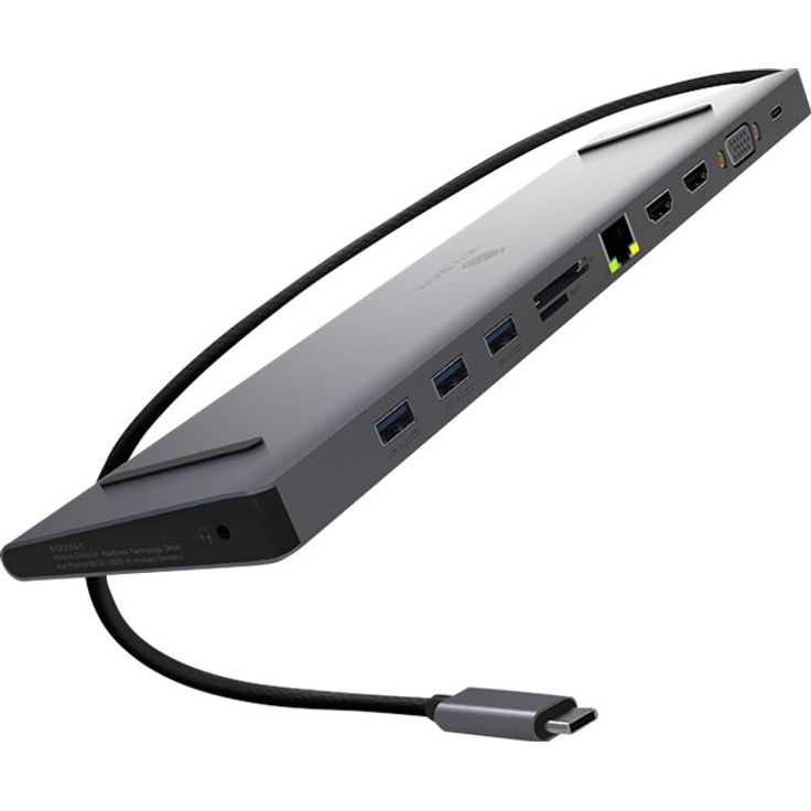ICY BOX USB-C Docking Station für Windows, 2x HDMI, LAN, Power Delivery, USB 3.0 Hub, Kartenleser, Audio, Aluminium, Grau – Bild 9