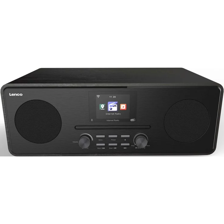 Lenco DIR 260 Internetradio mit W-LAN - Digitalradio mit Bluetooth und Wi-Fi - DAB+ FM Radio - CD Player 2,8 Farbdisplay - AUX - Weckfunktion - App Steuerung via Undok - 2 x 10 Watt RMS - Schwarz – Bild 2