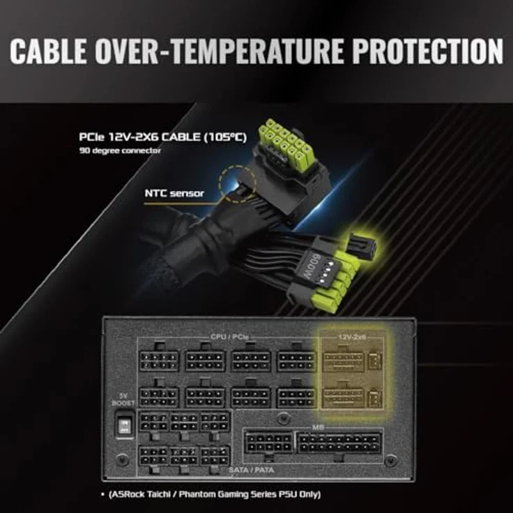 ASRock 12V-2x6 600W 90°-Kabel, 700mm für Netzteile – Bild 6