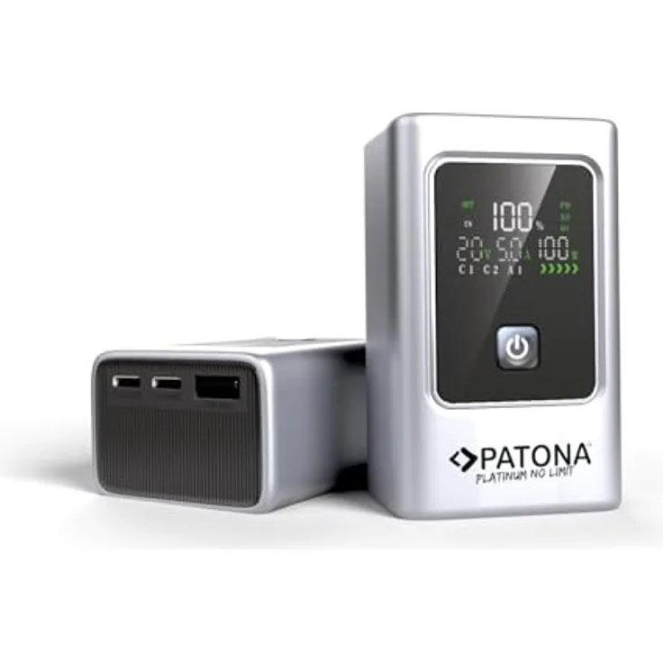 PATONA Platinum Powerbank Luxury One, 10.000mAh, PD35W, 2x USB-C & 1x USB-A, Sicherheitsfunktionen gegen Überladung & Kurzschluss