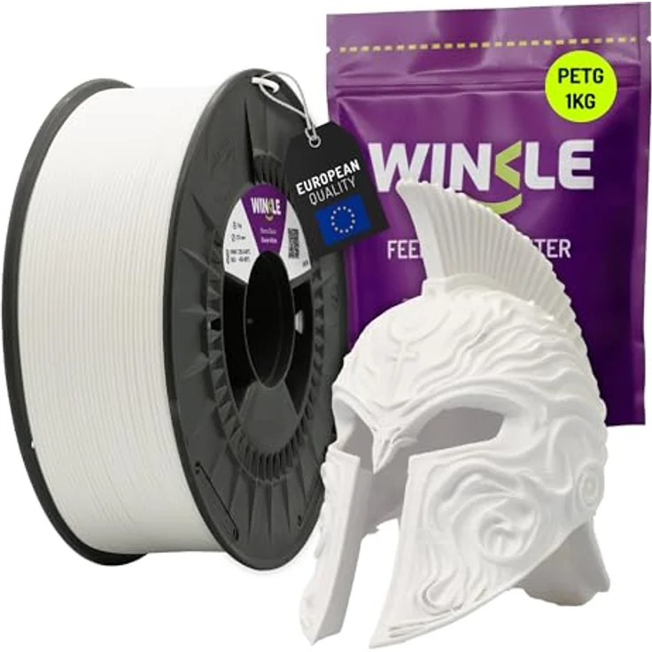 WINKLE PETG Filament 1.75mm Eisweiß, 1kg Spule, FDM-kompatibel, Schlagfest, Maßgenauigkeit +/- 0.05mm, Hergestellt in Europa – Bild 1