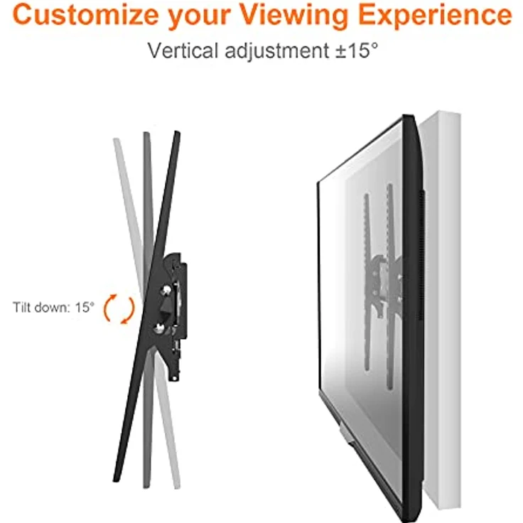 GRIFEMA Wandhalterung Fernseher 26-65 Zoll Neigbare, TV Halterung für bis zu 50KG Flach/Curved Fernseher (Universale: Samsung, LG, Sony usw.) Max.VESA 400x400mm, Schwarz – Bild 3