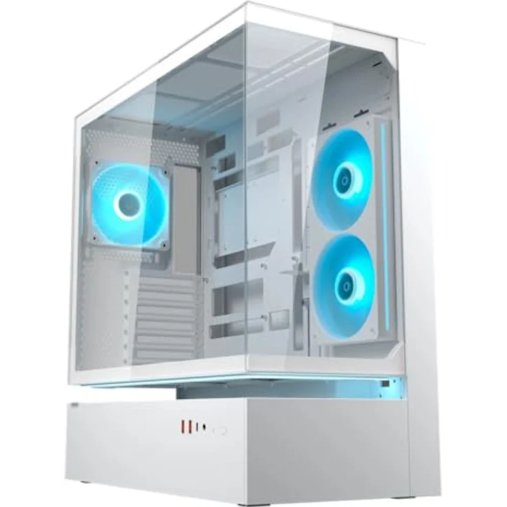 Cougar CFV235 Gehäuse Midi-Tower, ARGB, Glas, Weiss, für ATX/mATX/Mini-ITX, mit USB 3.2 und Platz für 4x 2.5"/2x 3.5" Laufwerke – Bild 1