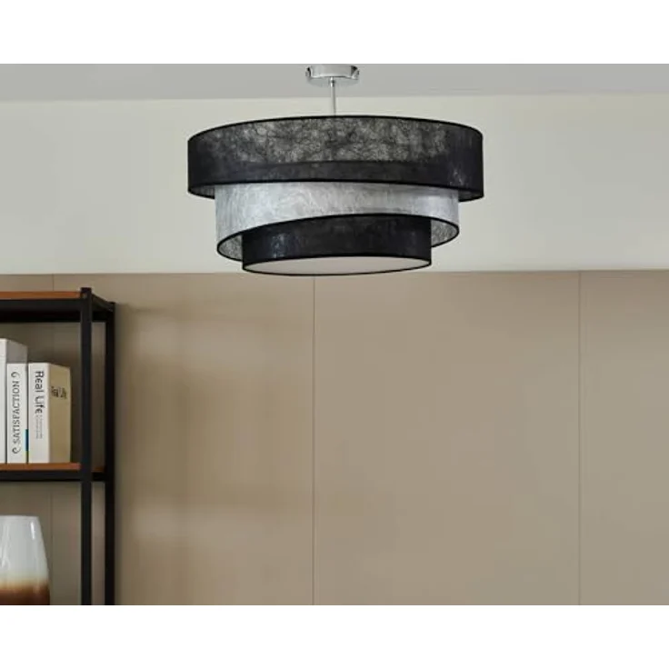 Lindby Deckenlampe 'Ayvira' (Modern) in Schwarz aus Metall (3 flammig, E27) - Textil Deckenleuchte, Lampe, Wohnzimmerleuchte – Bild 3