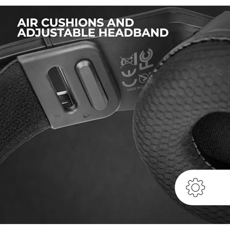Mars Gaming MH-Strike, Gaming-Headset mit FRGB Rainbow Beleuchtung, 50mm Neodym-Treibern, klappbarem Mikrofon, integrierter Steuerung, Air-Ohrpolstern und verstellbarem Kopfbügel, multiplattformfähig, Schwarz – Bild 4