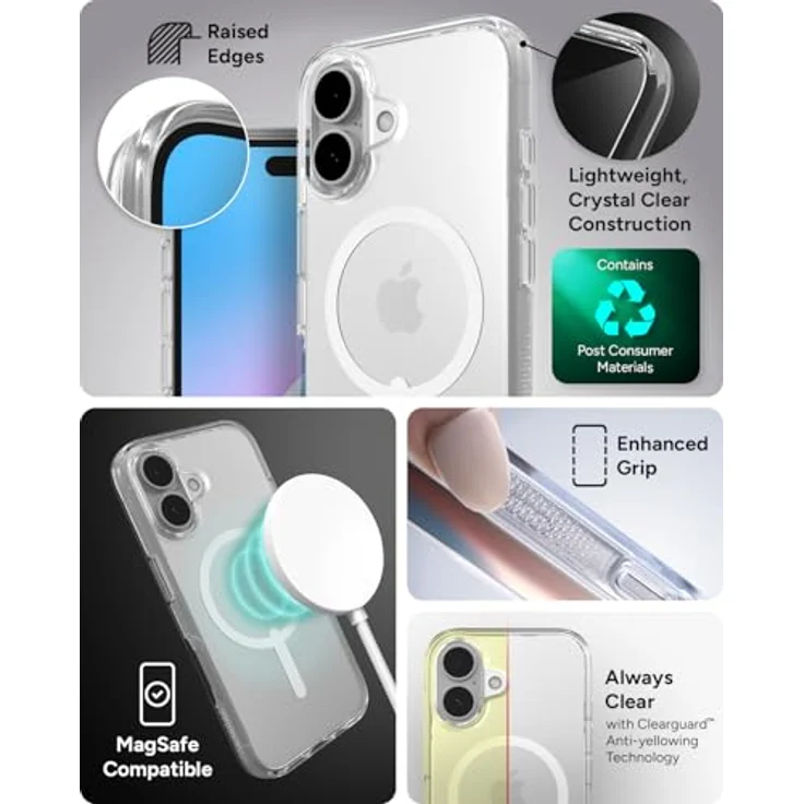 ZAGG Crystal Palace Snap, Graphen-verstärkte Hülle für iPhone 16 [6.1-Inch], MagSafe kompatibel, transparent – Bild 5