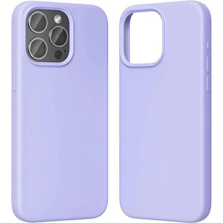 Vention KUFV0-40 Silicone Case für iPhone 15 Pro Max, Violett, MagSafe-kompatible Schutzhülle aus Flüssigsilikon mit stoßdämpfendem Mikrofaserfutter
