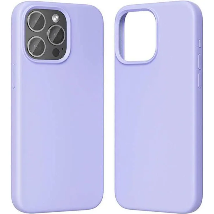 Vention KUFV0-40 Silicone Case für iPhone 15 Pro Max, Violett, MagSafe-kompatible Schutzhülle aus Flüssigsilikon mit stoßdämpfendem Mikrofaserfutter